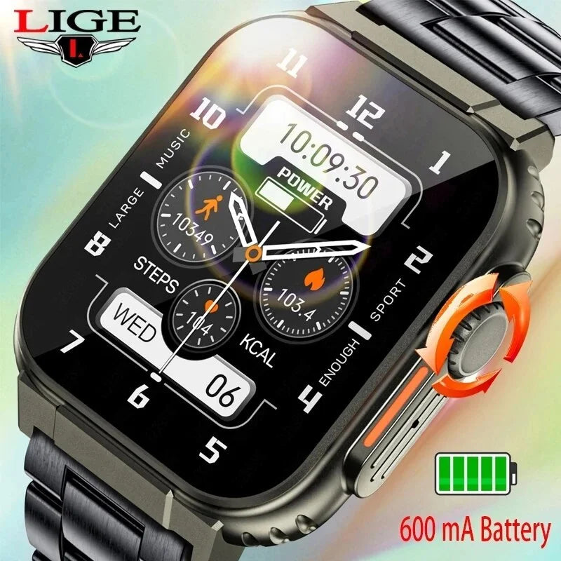 LIGE Men Smart Watch I68 Waterproof Bluetooth Call Bracelet Full Touch HD Wrist Watches Sleep Monitoring Tracker Smartwatch 2024