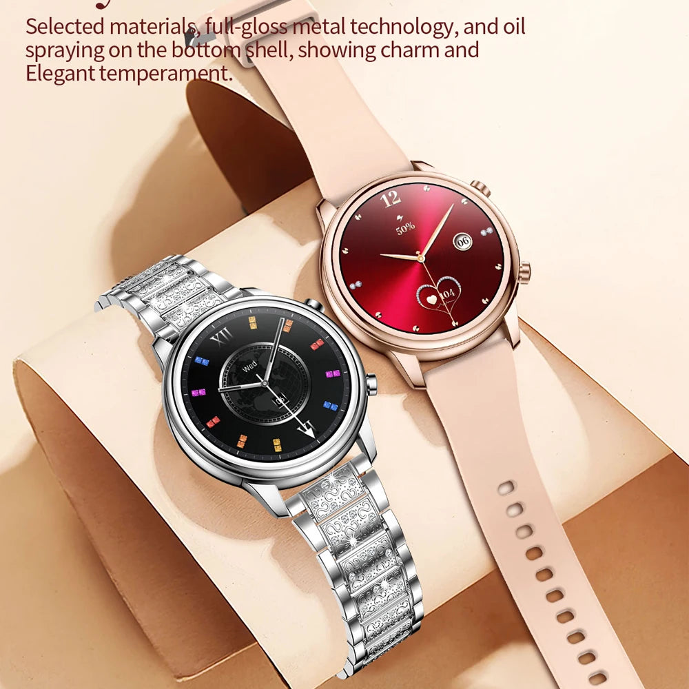 2024 New For Xiaomi 1.27 inch Women Smart Watch Heart Rate Health Custom Dial Ladies Fashion Bracelet Bluetooth Call SmartWatch