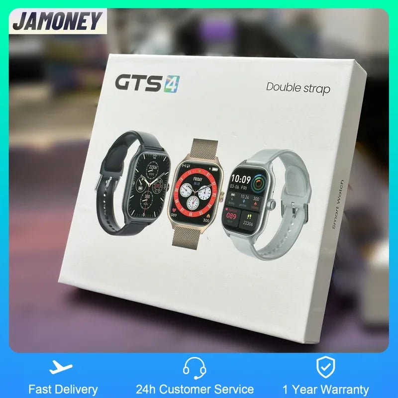 2024 New Arrival GTS4 smartwatch BT Call Heart Rate Calories Sports Fitness Tracker OEM Smartwatch for Men Women