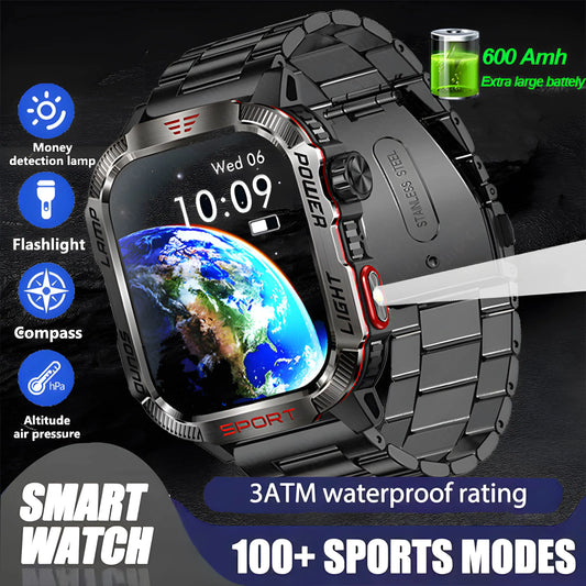 For Xiaomi Outdoor Smart Watch Men Rugged Military Bluetooth Call Heart Rate Fitness Tracker IP68 Waterproof Smartwatch 2024 New