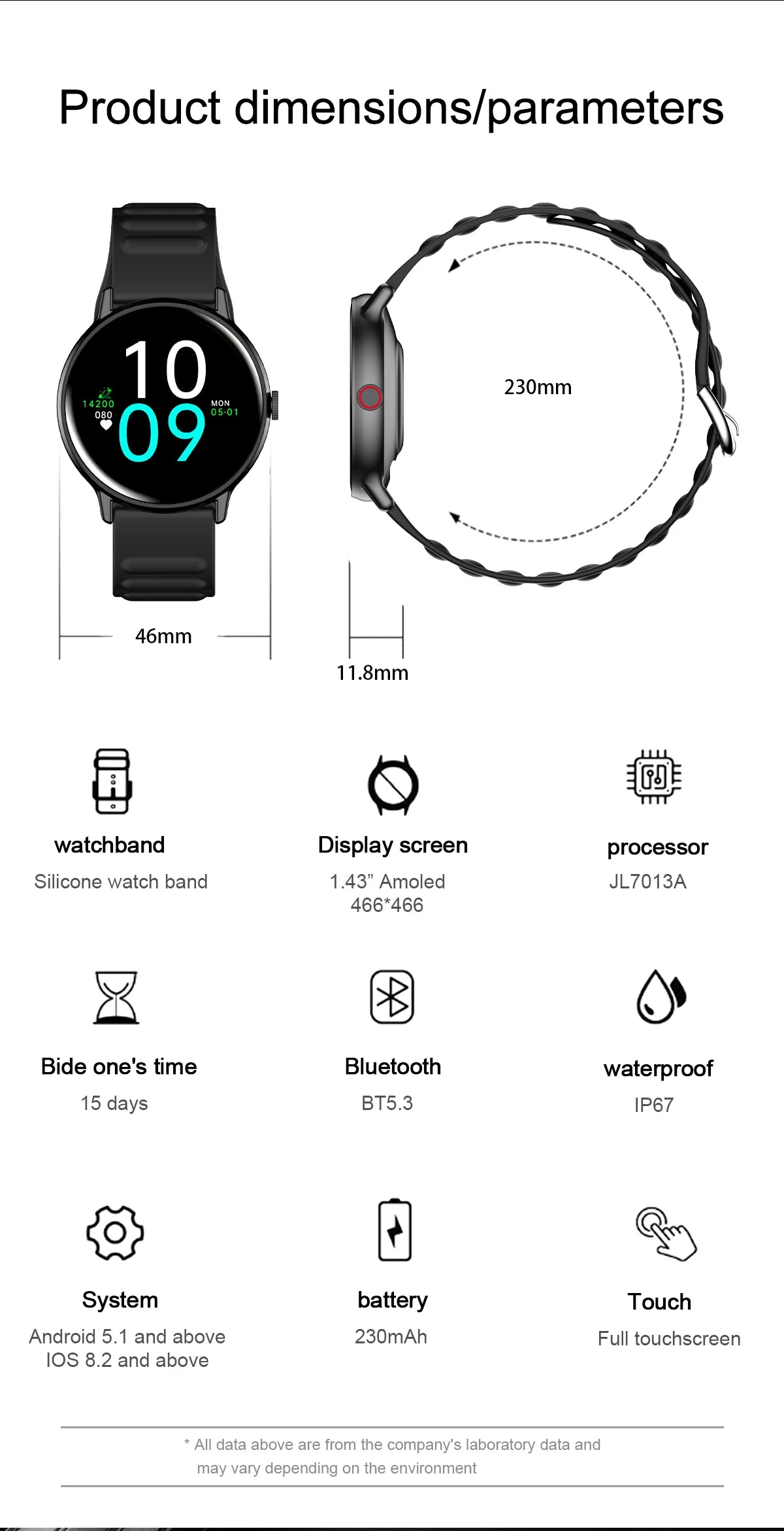 2024 New AMOLED Smart Watch HD Display Screen Bluetooth Calls Men Women Smartwatches Health Tracker Heart Rate Smartwatch