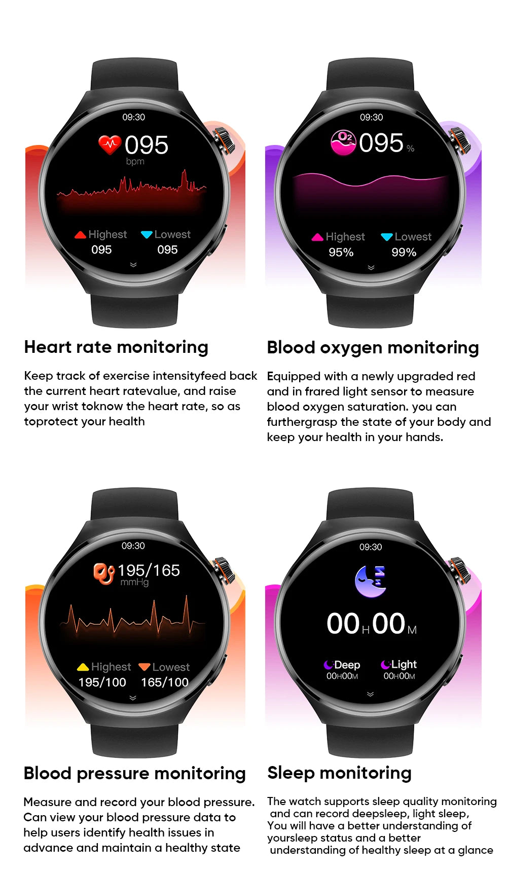 Smart Watch For Men women watch 4 Men's Fitness Tracker AMOLED 460*460 HD Screen Heart Rate BT Call Smartwatch relogio 2024 시계