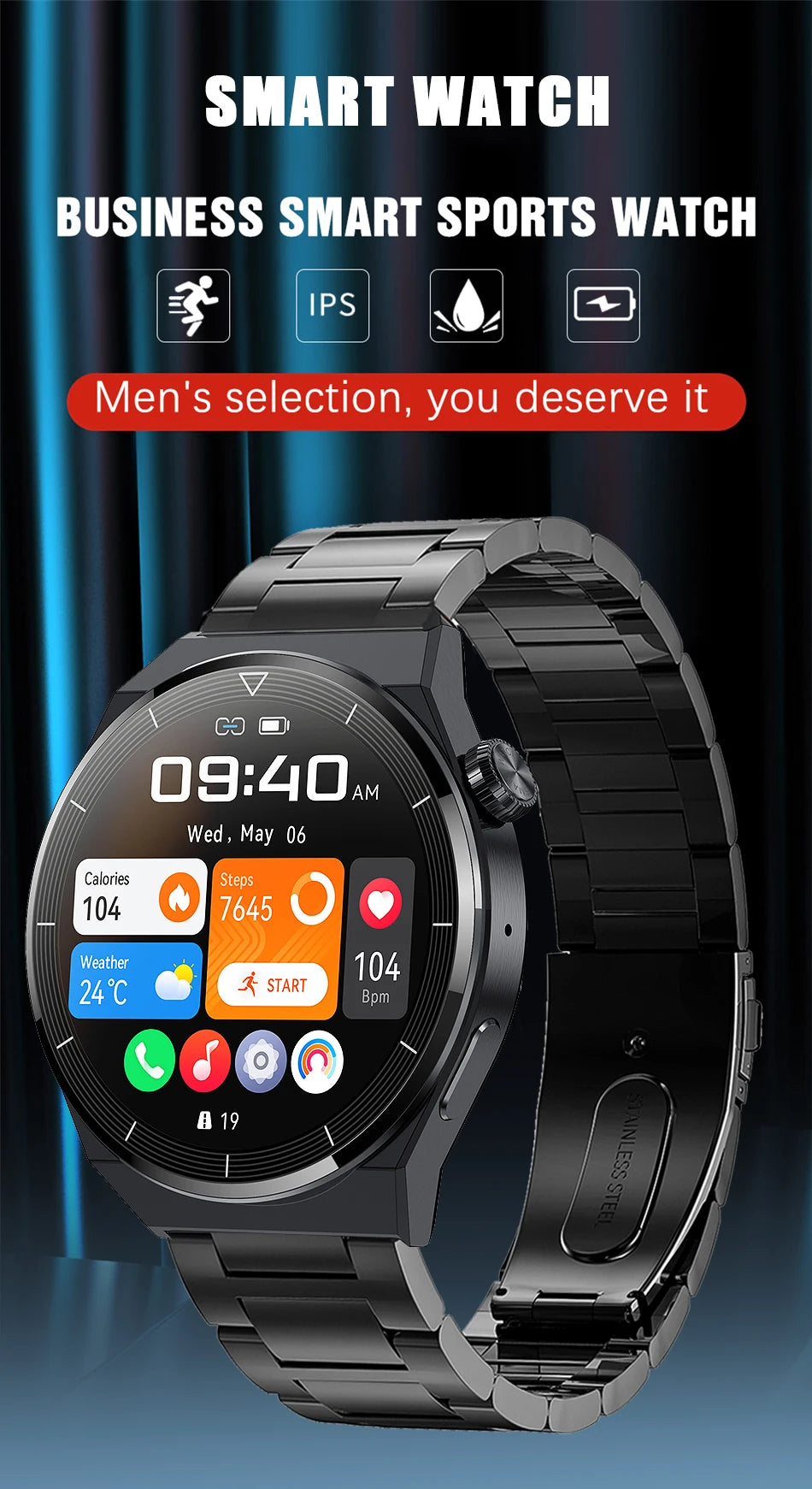 LIGE NFC Watch For Men Bluetooth Call Smart Watch Android iOS 2024 Blood Pressure Smartwatch Weather Full Touch Men's Wristwatch