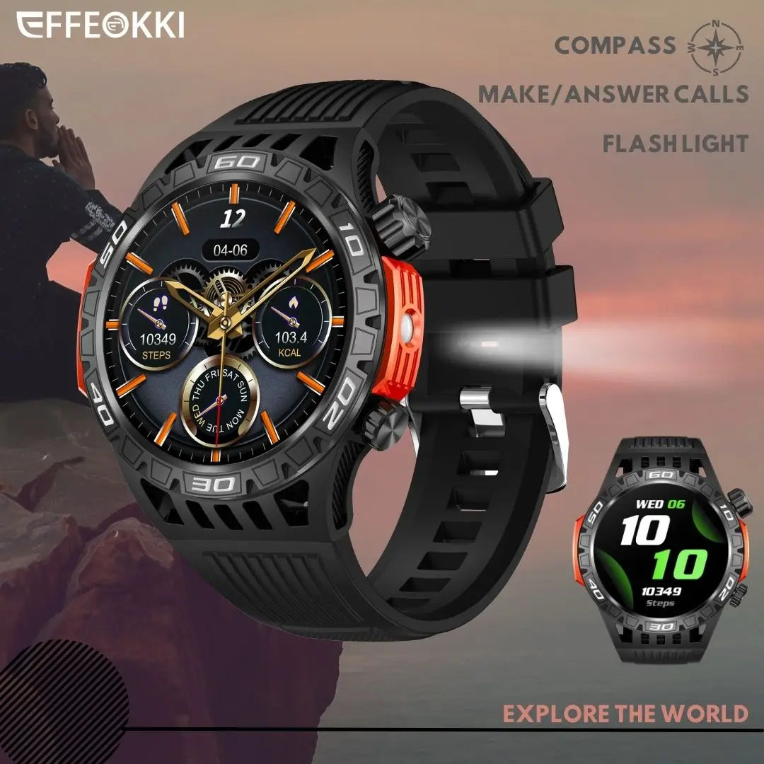 2024 Original Smartwatch Smart Watches for Men Wristwatch 1.46" HD Screen Make/Answer Calls Flashlight Outdoor Compass