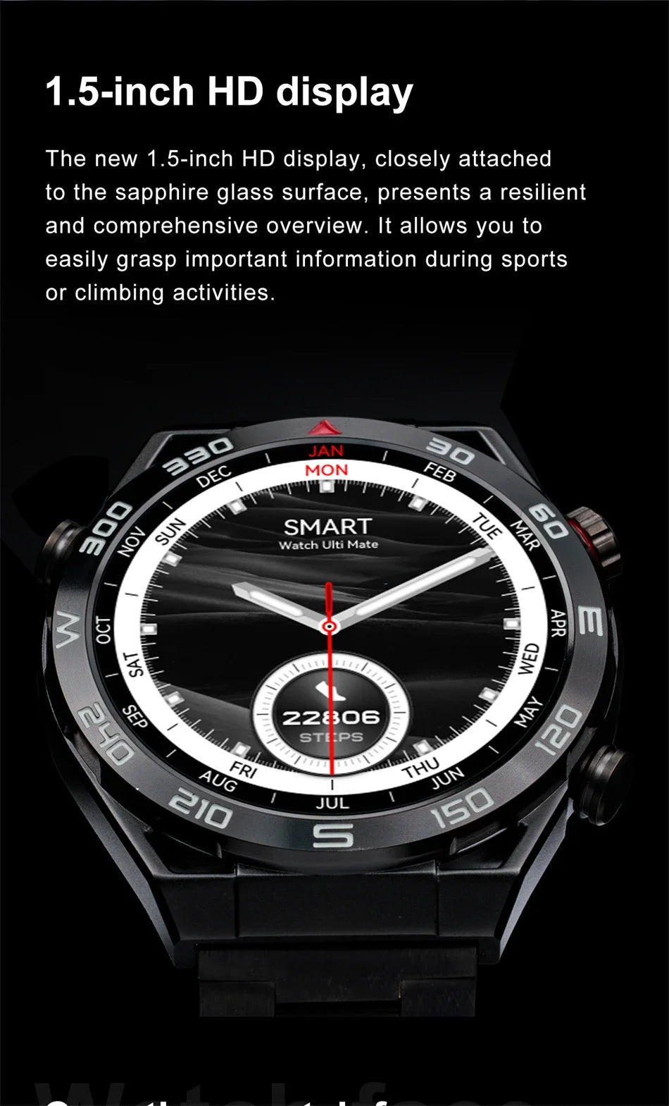 2024 New NFC ECG+PPG Bluetooth Call Smart Watch Men GPS Track Compass Sport Fitness Bracelet Ultimate Smartwatch For Android IOS