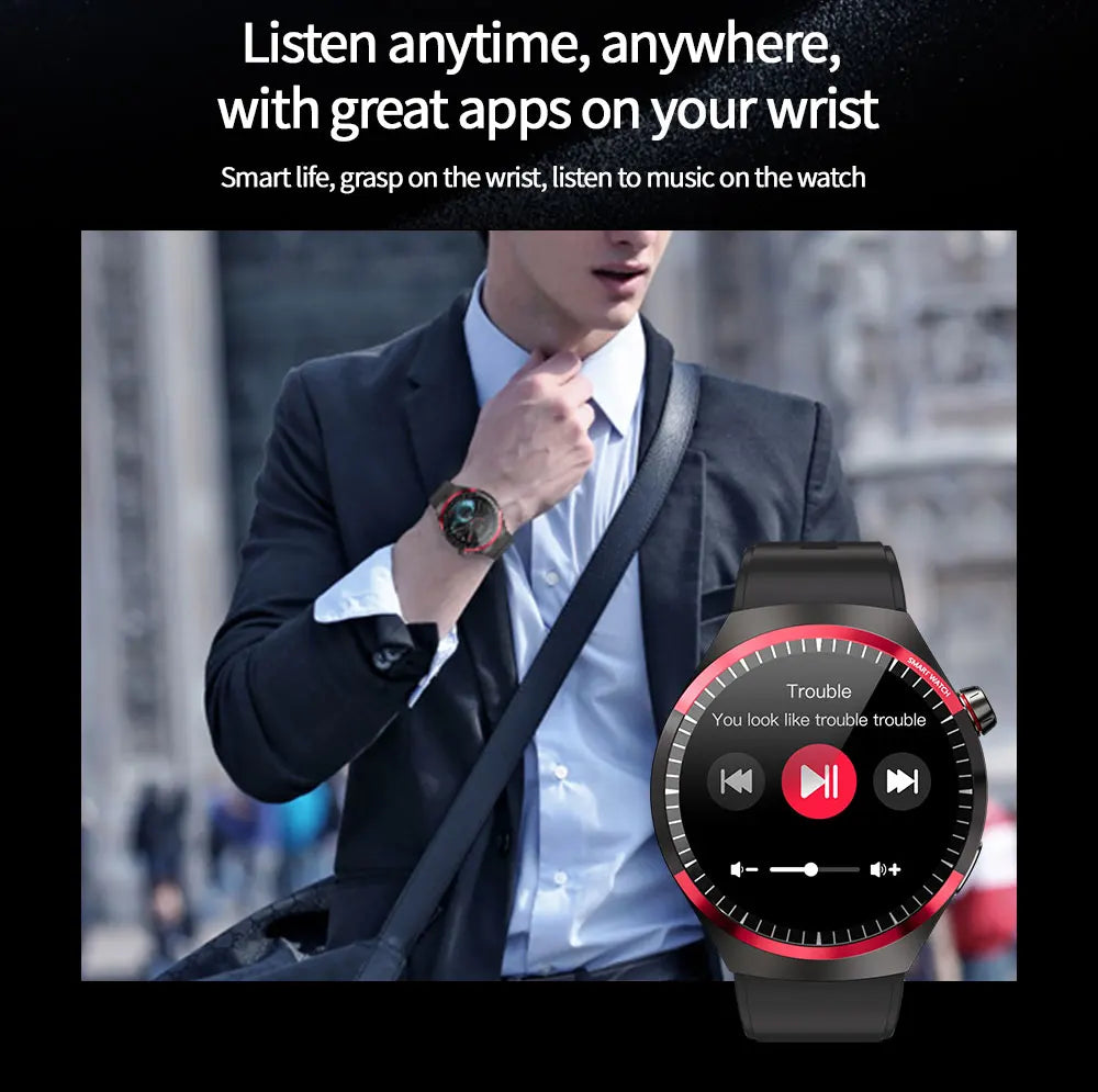 For Huawei Watch 4 PRO Smart Watch Men GT4 Pro AMOLED HD Screen Bluetooth Call GPS NFC Heart rate Sports SmartWatch Man 2024 New