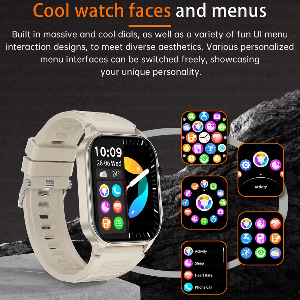 2024 New Sports Smart Watch Men 2.01-Inch 240*296 HD Touch Screen 370 MAH High Voltage Ultra-Iarge Capacity Battery smartwatch