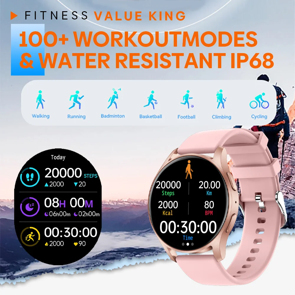 2024 New Women Smartwatch 6 Full Touch Screen Blood Pressure GPS Tracker Bluetooth Call Sport Smart Watches Men For Android iOS