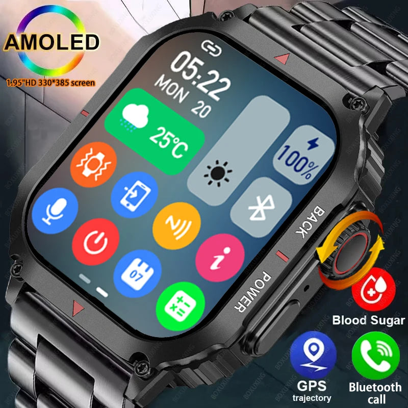 2024 For Xiaomi New Rugged Military GPS Smart Watch Men Bluetooth Call Health Monitoring AI Voice Sports Waterproof Smartwatches