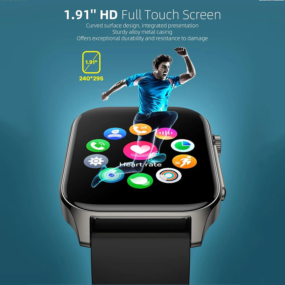 IUTECH P99 2024 Smart Watch 1.91"Touch Screen DIY Dial Bluetooth Call Smartwatch Sports Fitness Electronic Watches for Men Women