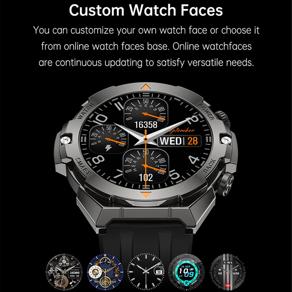 2024 New Military Smart Watch Men 3ATM Waterproof Sports Watches Bluetooth Call AMOLED Always On Display Smartwatch For Xiaomi