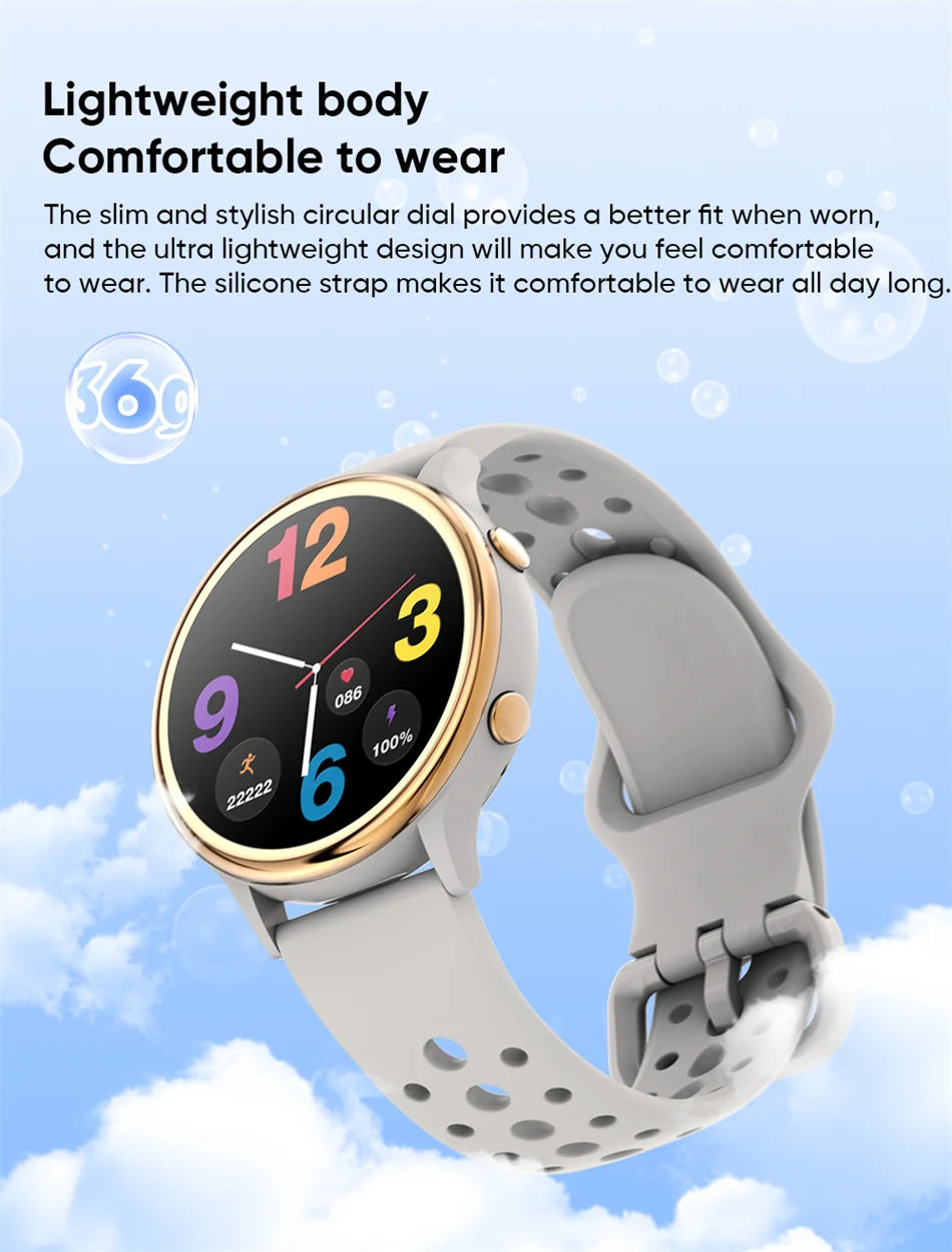 2024 Fashion Bluetooth Call Smart Watch Women 1.27 inch Heart Rate Blood Oxygen 100+Sports Waterproof Men Smartwatch For Xiaomi