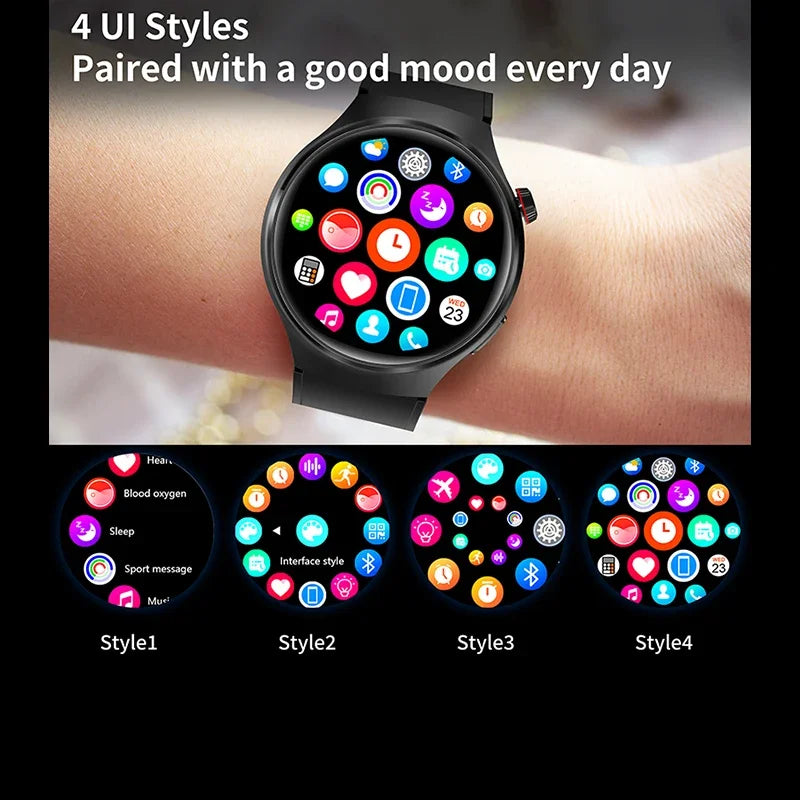 For HUAWE WATCH 4 GPS Smart Watch Men 360*360 AMOLED HD Screen Heart rate Bluetooth Call Waterproof Man Smartwatch 2024 New