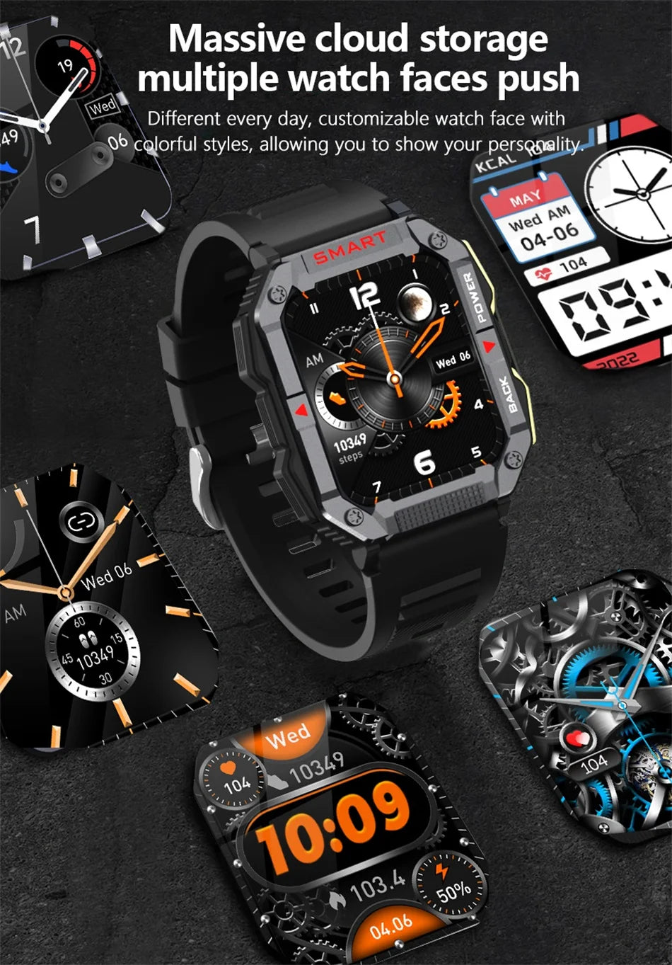 GPS Military Smart Watch Men Carbon Black Ultra Army Outdoor IP68 5ATM Waterproof Heart Rate Blood Oxygen Satm Smartwatch 2024