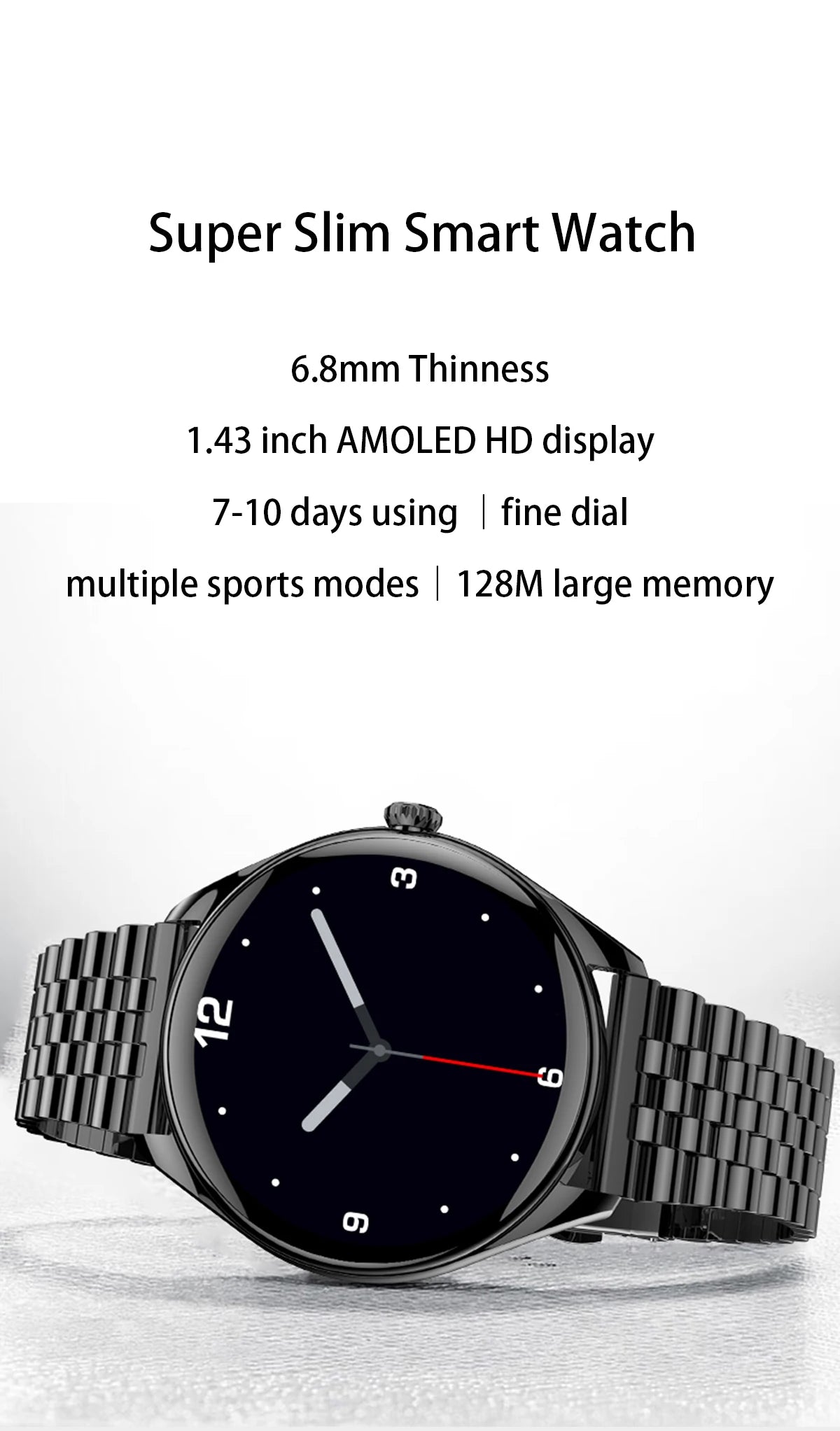 2024 Bluetooth Call Women Smart Watch AMOLED Full Touch Fitness IP68 Waterproof Men Smartwatch Lady Clock + box For Android IOS