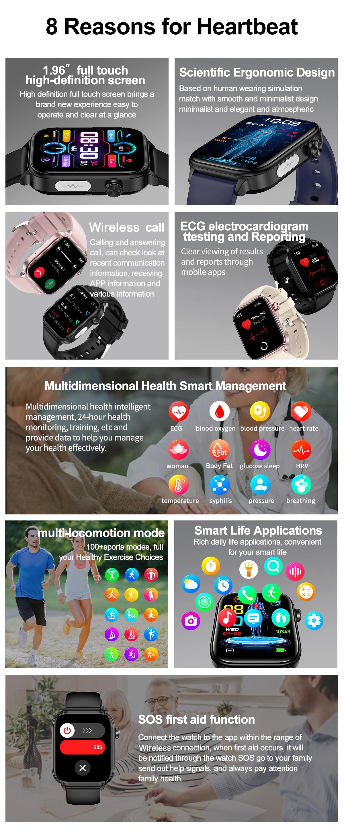 LIGE 2024 Smartwatch Medical Grade Blood Lipids Uric Acid ECG Health Monitor Bluetooth Call Body Temperature Men Smart Watches