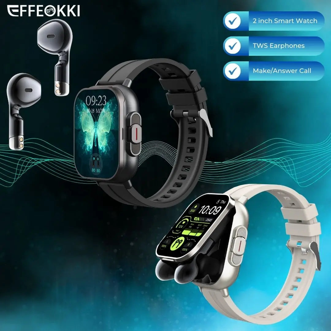 2024 2-In-1 Smartwatch Built In Earphones Man 2 Inch Multi Sport Make/Answer Call Nfc Exercise Tracker For Iphone Android