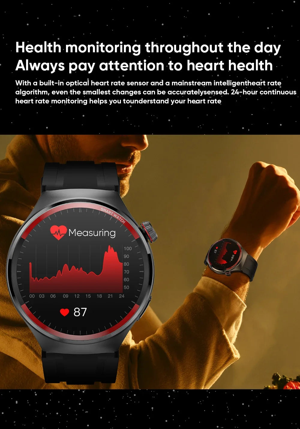 2024 Smart Watch Men   Smartwatch Amoled Blood Pressure Bluetooth Call Sports Fitness Tracker Sleep Passometer for Huawei