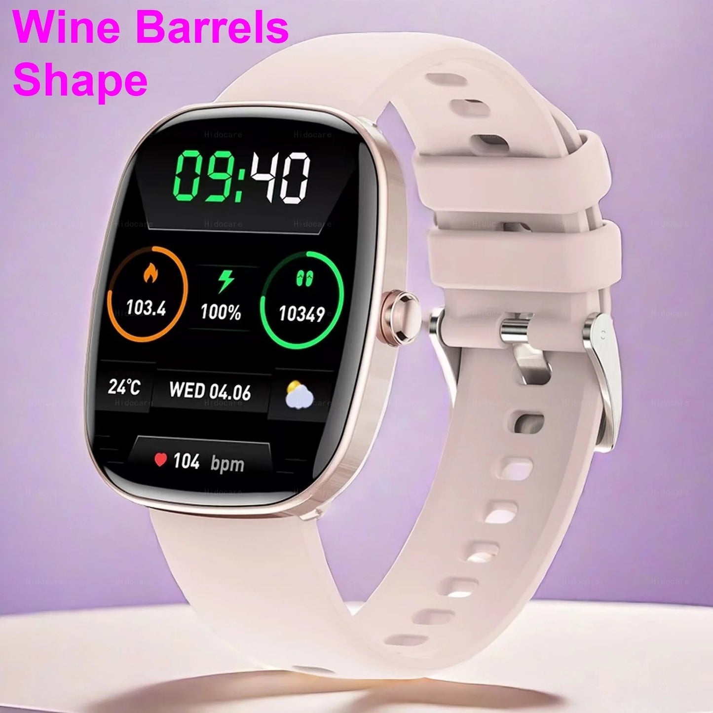 2024 Smartwath Woman Sports Clock Bluetooth SOS NFC Waterproof IP68 Wine Barrels Shape Portuguese Korean Polish Language Men New