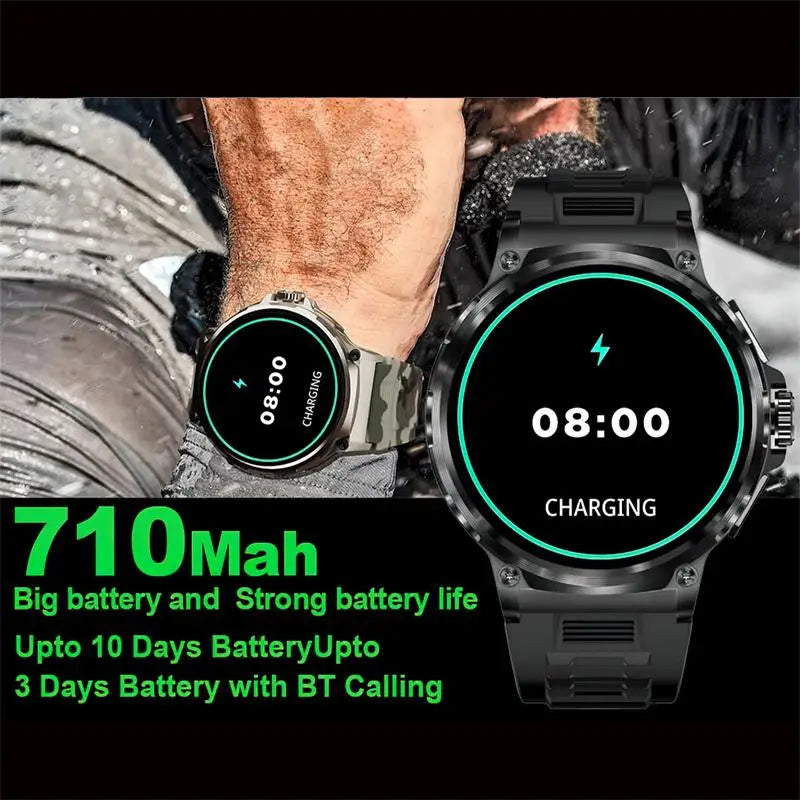 For Xiaomi Huawei 1.85"ultra HD Bluetooth Call Smart Watch Men GPS Track 710mAh Large Battery 400+Dial IP68Waterproof Smartwatch