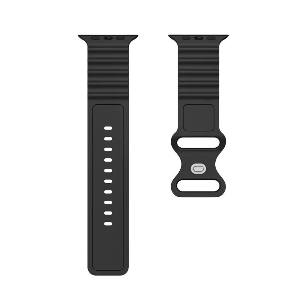 Ocean Silicone Strap For Apple Watch Band Ultra 1 2 49mm Wristband iWatch Series 9 8 41mm 45mm Replace Breathable wrist Bracelet