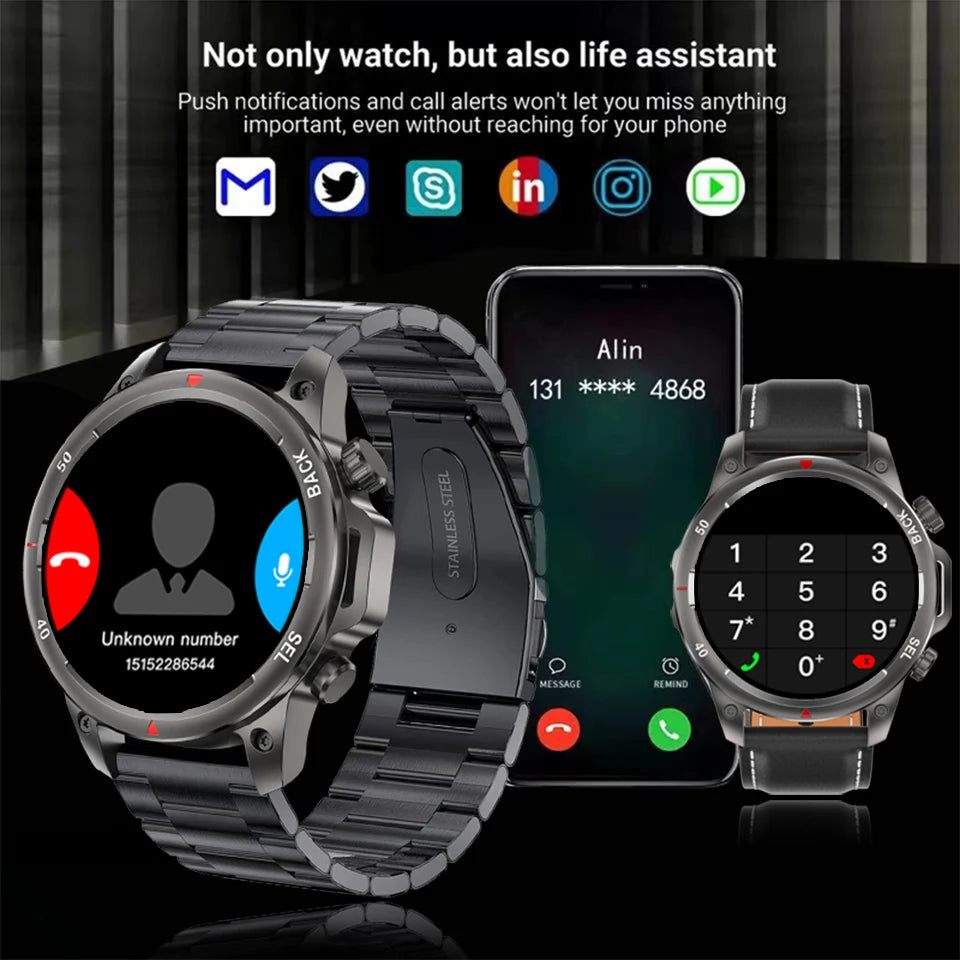 2024 Smart Watch Men GPS NFC Full Circle Touch Screen Bluetooth Call Men Smartwatch Waterproof Sport Activity Fitness Watch+Box