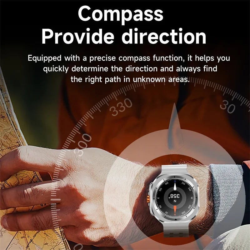 2024 New Galaxy Ultra 7 Smart Watch Men AMOLED Screen Sports Fitness Tracker Health Women Multi Function Smartwatch For Samsung