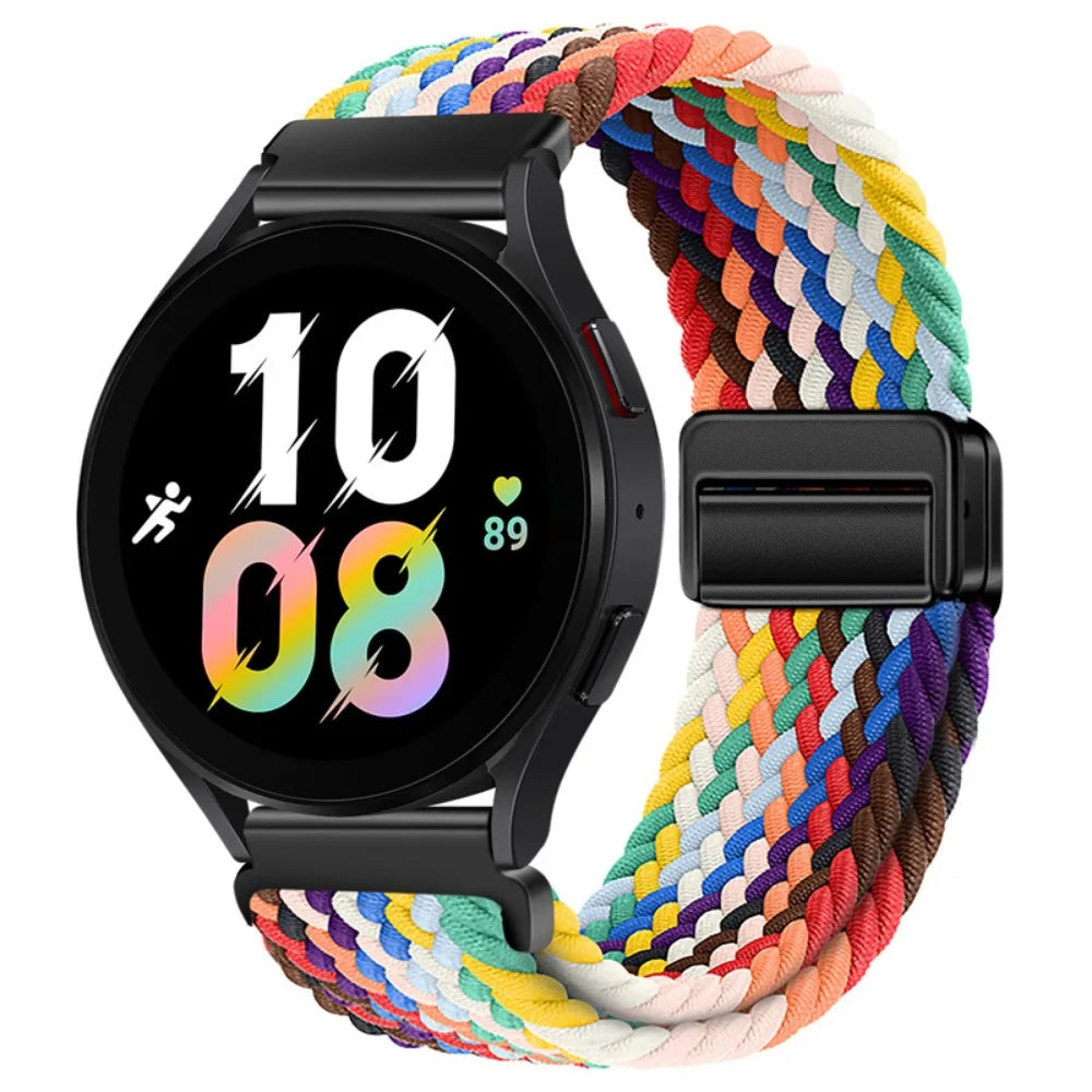 20mm 22mm Magnetic Bracelet for Samsung Galaxy Watch 6/Classic/5/4/3Braided Loop Nylon Strap for Huawei Watch 4/3/GT 2 3Pro Band