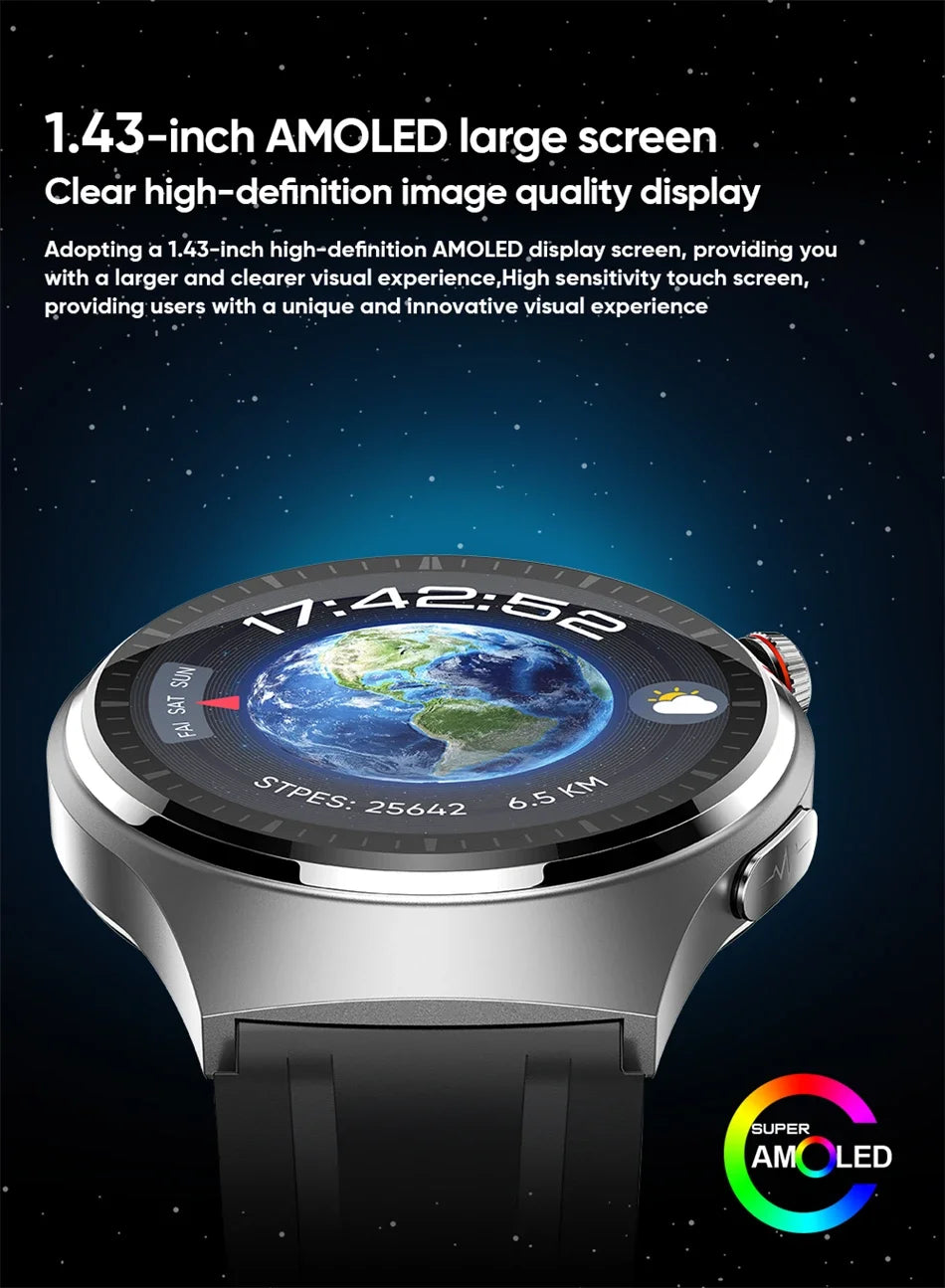 2024 New Health Blood Glucose Smart Watch Men ECG+PPG Bluetooth Call AMOLED Clock Waterproof Sport Smartwatch For Huawei Xiaomi