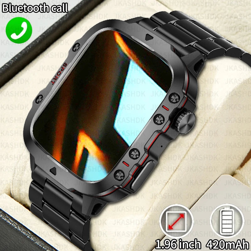 2024 New Rugged Military GPS Smart Watch Men AMOLED HD Screen Heart Rate Bluetooth Call Waterproof Outdoor SmartWatch For Xiaomi