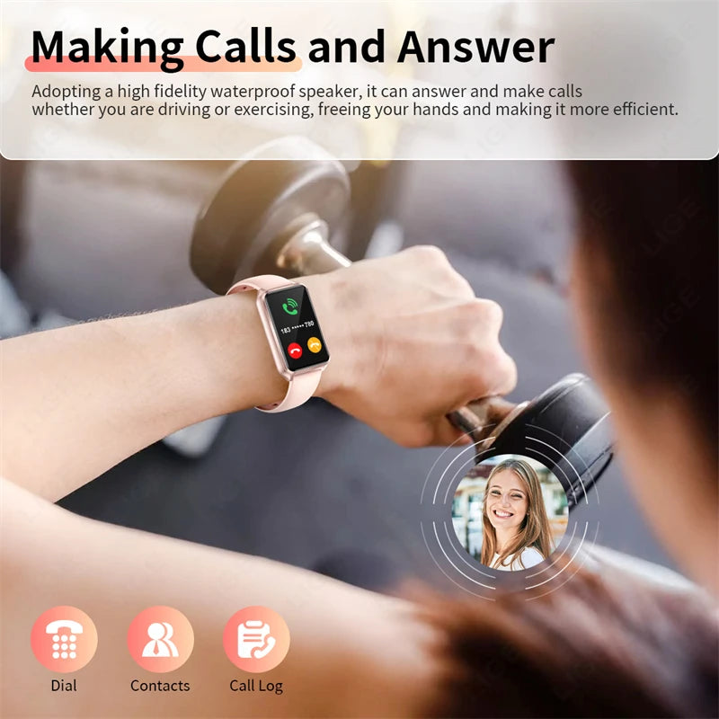 LIGE Men Smartwatch For Xiaomi Women Smart Watch Bluetooth Calling Health Monitoring Sports Watch Waterproof New Lady watch 2024