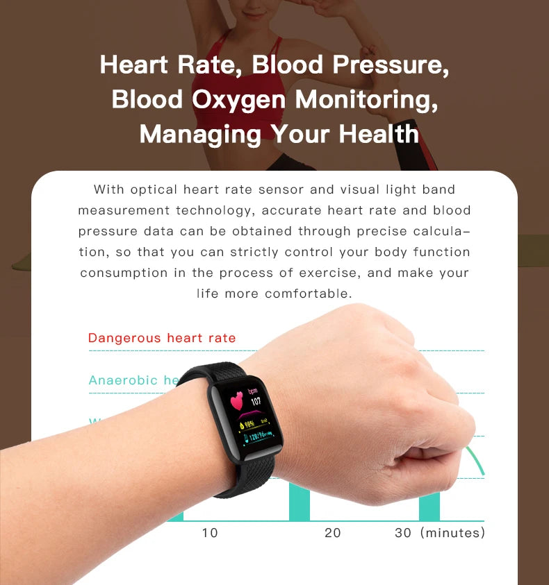 Multifunction Smart Watch Message Remind Control Bluetooth Fitness Heart Rate Sport Step Calories Smartwatch For Men Women Kids