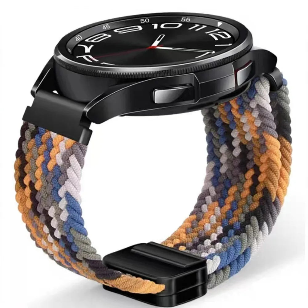 20mm 22mm Magnetic Bracelet for Samsung Galaxy Watch 6/Classic/5/4/3Braided Loop Nylon Strap for Huawei Watch 4/3/GT 2 3Pro Band