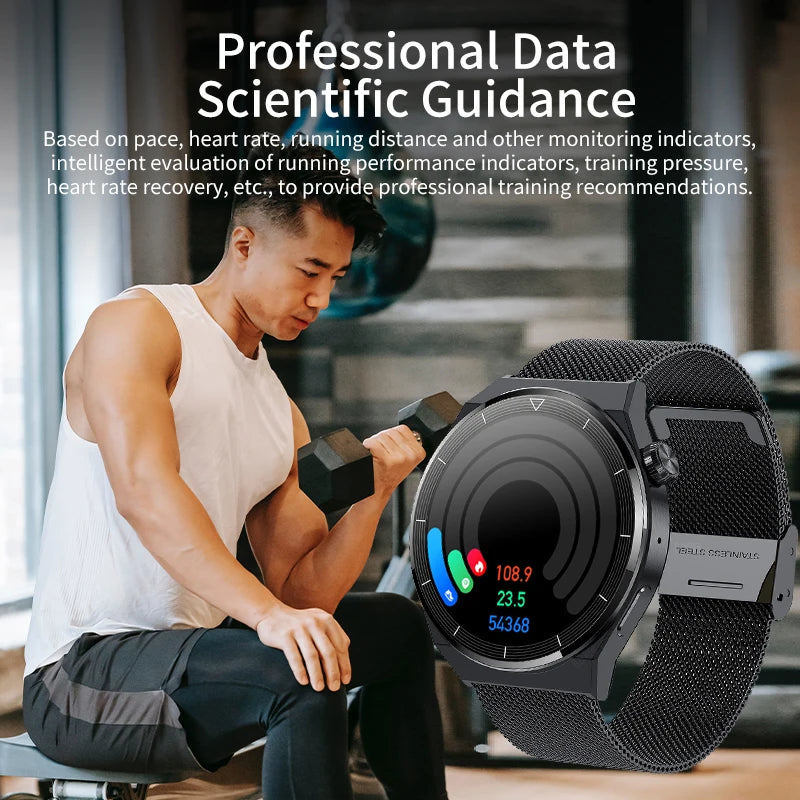 For Huawei xiaomi GT3 Pro Smart Watch Men AMOLED 390*390 HD Screen Heart Rate Bluetooth Call IP68 Waterproof SmartWatch 2024 New