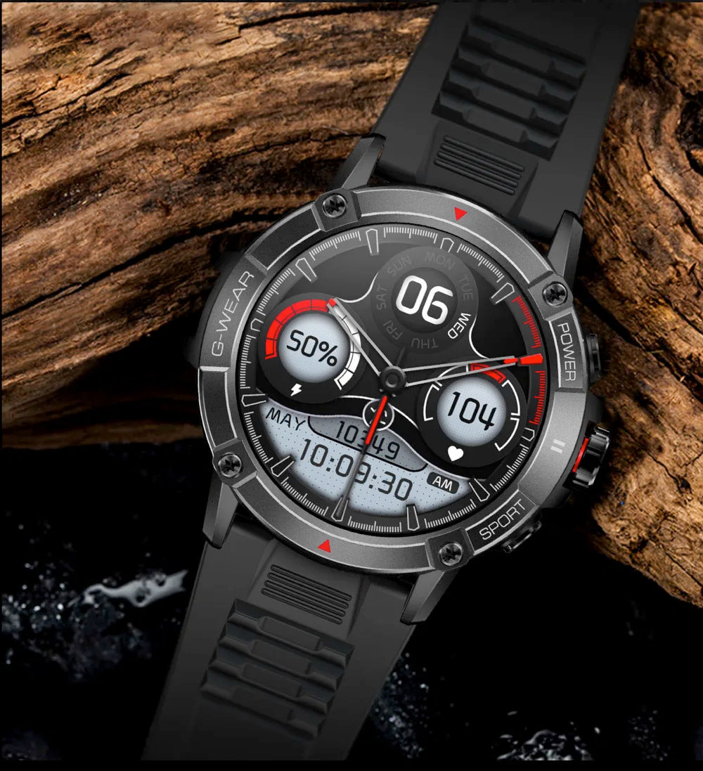 New Men Outdoor Sports Compass Smart Watch Blue Tooth Call Bracelet Health Monitoring 400mAh Battery Waterproof 2024 Smartwatch