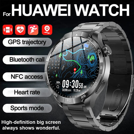 New For HUAWEI 1.85"AMOLED Screen GPS Sports Smart Watch Men NFC Compass Waterproof Watches Heart Rate Bluetooth Call Smartwatch