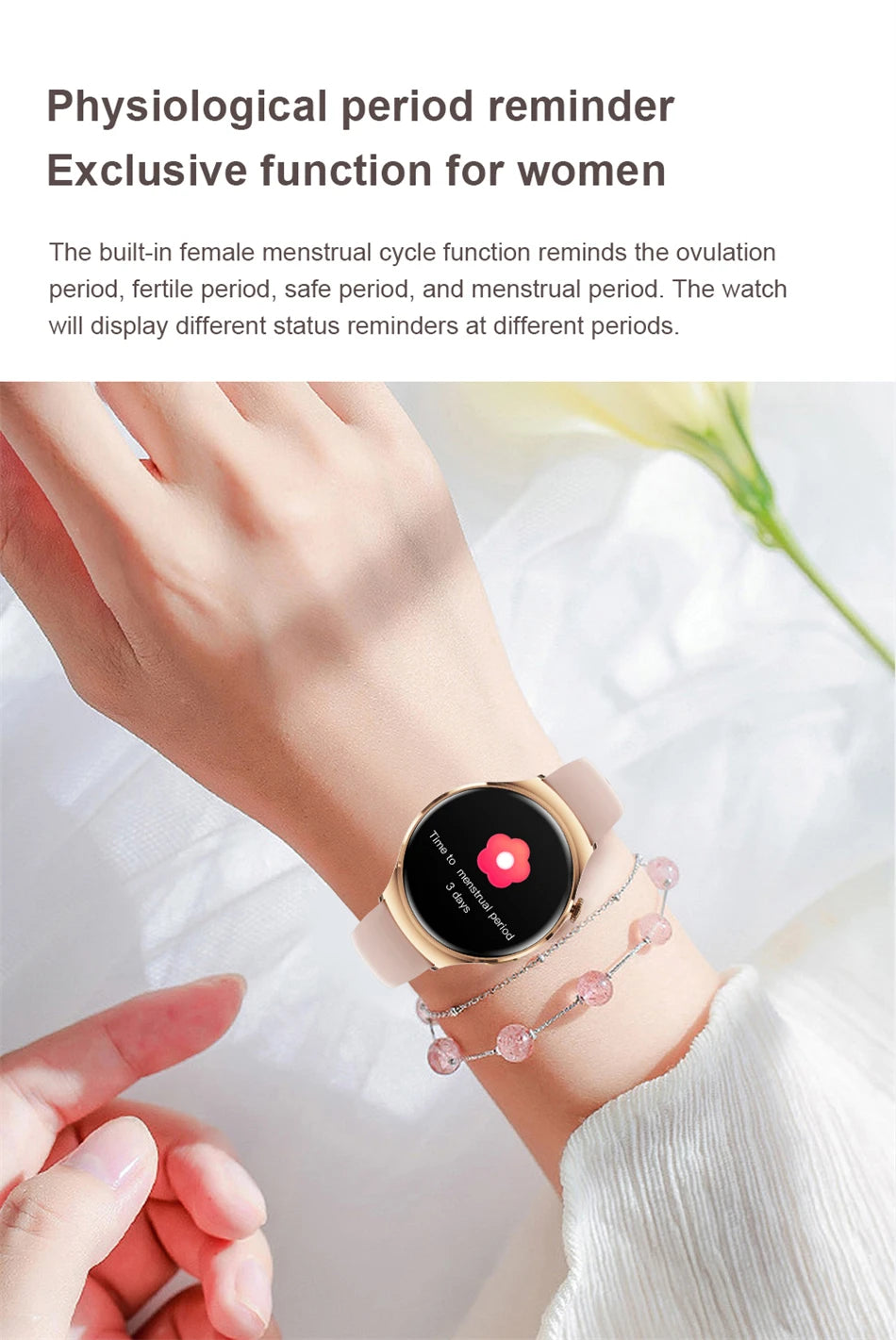 For Huawei Watch 4 mini Smart Watch Women 360*360 HD Screen Heart Rate Temperature Sport Bracelet NFC BT Calling Smartwatch 2024