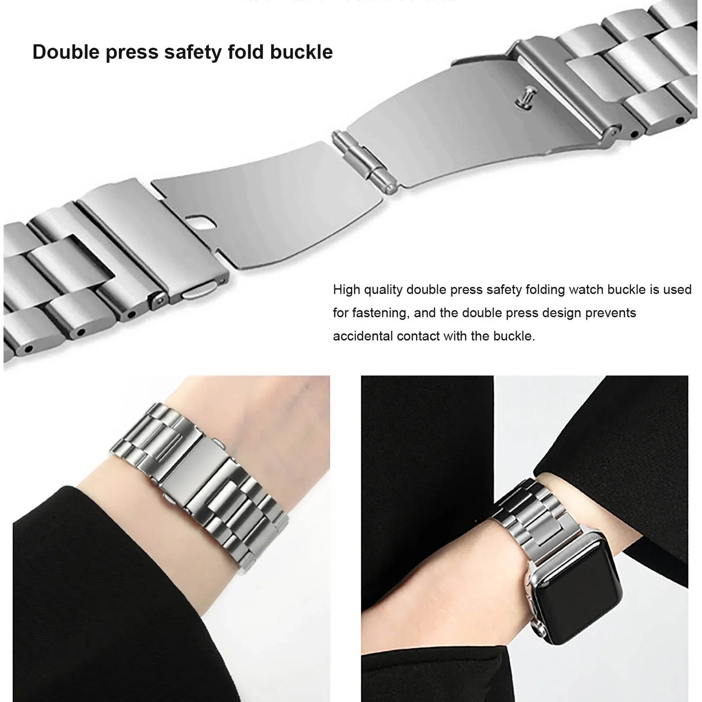 Metal strap For Apple watch 10 42mm 46mm/9 8 7 45mm 41mm/Ultra 2 49mm Stainless steel wristband For Series 6 5 4 3 SE 44mm 40mm