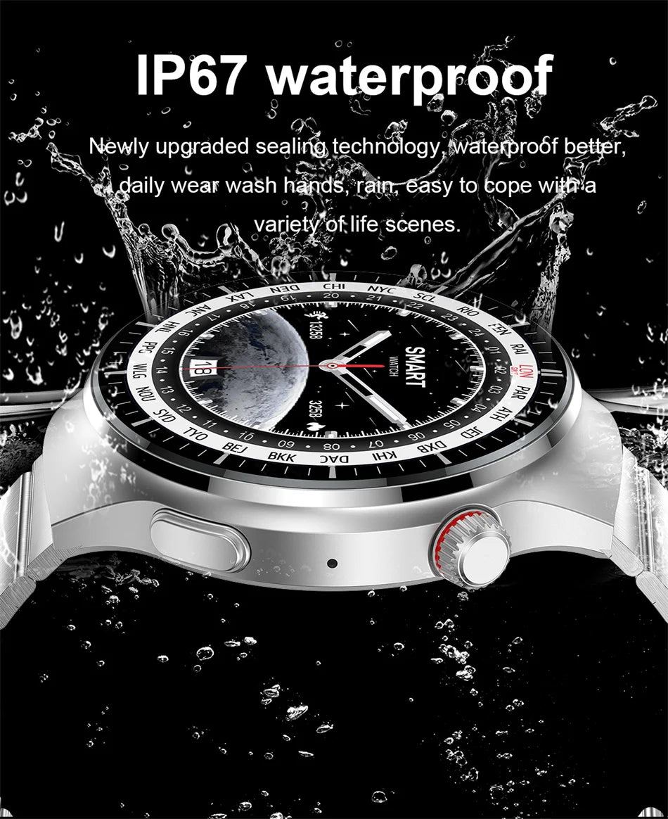 2024 New Smart Watches Men 360*360 HD Screen Bluetooth Call GPS Motion Tracks IP68 Waterproof NFC SmartWatch For Android IOS