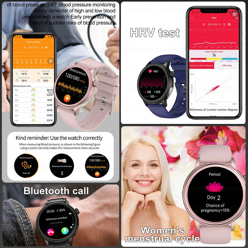 2024 New Non-Invasive Blood Sugar Men smartwatch Heart Rate Blood Pressure Health Women Smart Watch AI Medical Diagnostic Watch