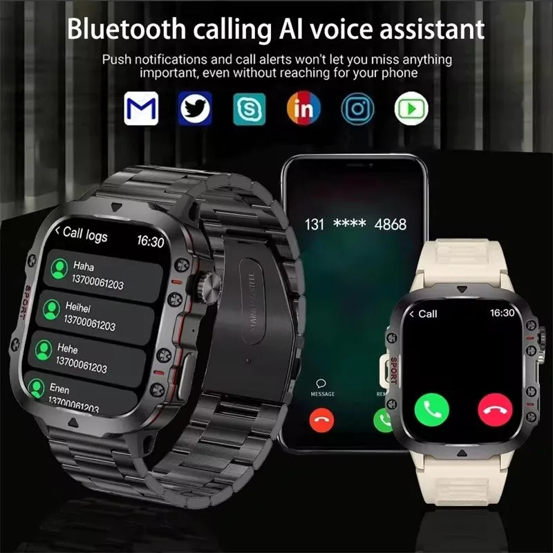 2024 For Xiaomi New Rugged Military GPS Smart Watch Men Bluetooth Call Health Monitoring AI Voice Sports Waterproof Smartwatches