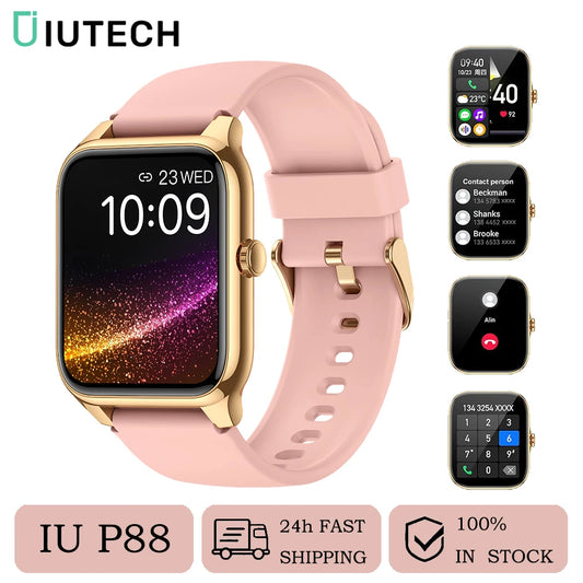 IUTECH P88 2024 Smart Watch 1.78"AMOLED Touch Screen Bluetooth Call Watches Sports Fitness Electronic Smartwatch for Men Women