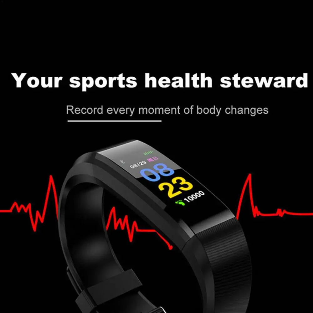 115HR smart bracelet color screen 115plus heart rate and blood pressure monitoring waterproof sports pedometer Original Fitness