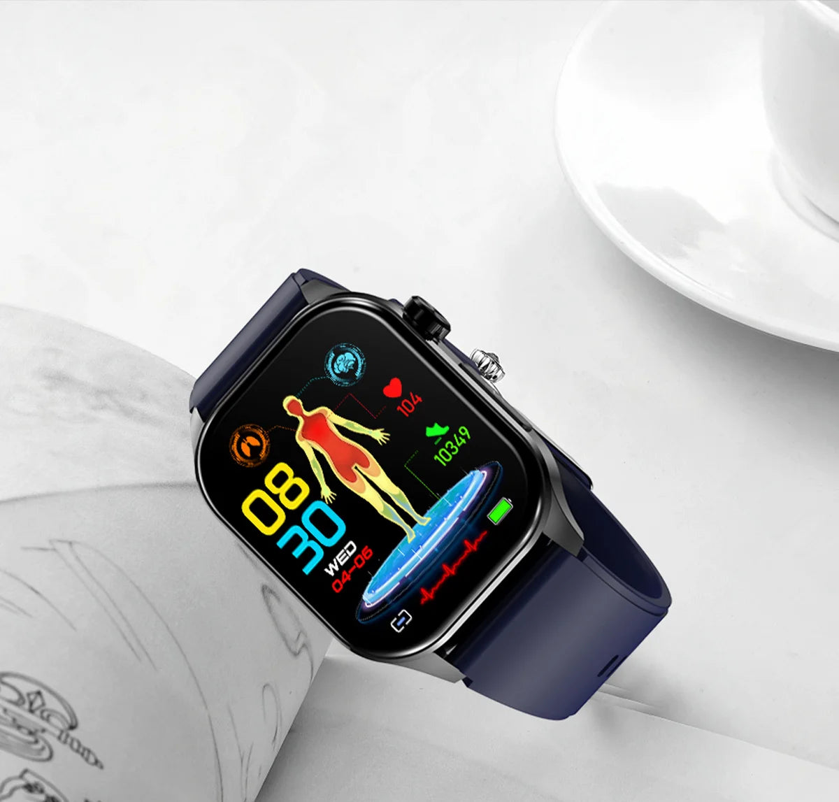 2024 New Ecg Smart Watch Men AMOLED Watches Heart Rate Blood sugar Lipids Uric Acid Women Health Tracker Call SmartWatch Ledies