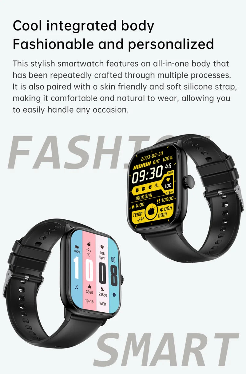 2024 Man Smartwatch 2 Inch Large Screen Fashion Bluetooth Call Music Heart Rate Blood Oxygen Blood Pressure Sports Smart Watches