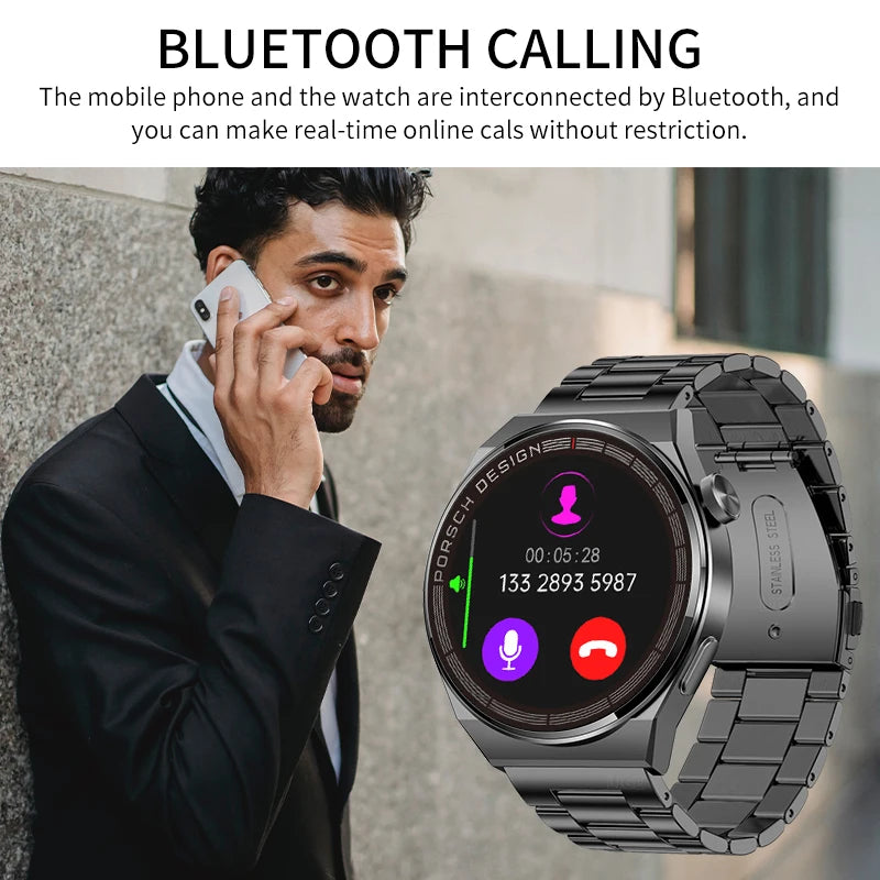 2024 AMOLED HD Screen fashion Men Watch Bluetooth Call Business Smartwatch Sports  380mAh Large Battery Capacity Multiple dial