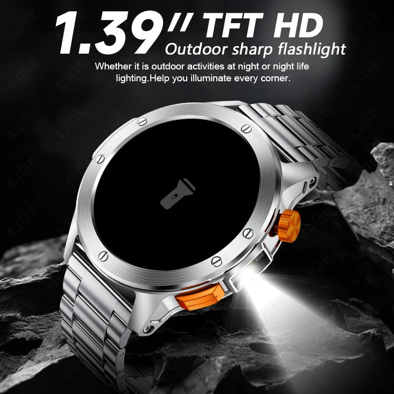 2024 Smart Watch Men Space Exploration HD Screen AI Voice Assistant Bluetooth Call Heart Rate Monitor SmartWatch For Android IOS