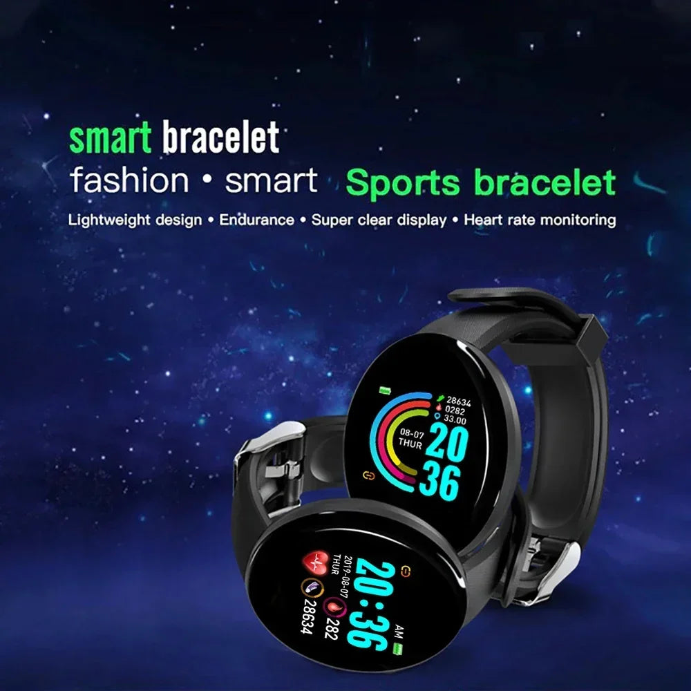 New Smart Watch Men Women Smart Bracelet LED D18 Smartwatch Waterproof Smart Touch Screen Bracelet Smartband 2024 Inteligente