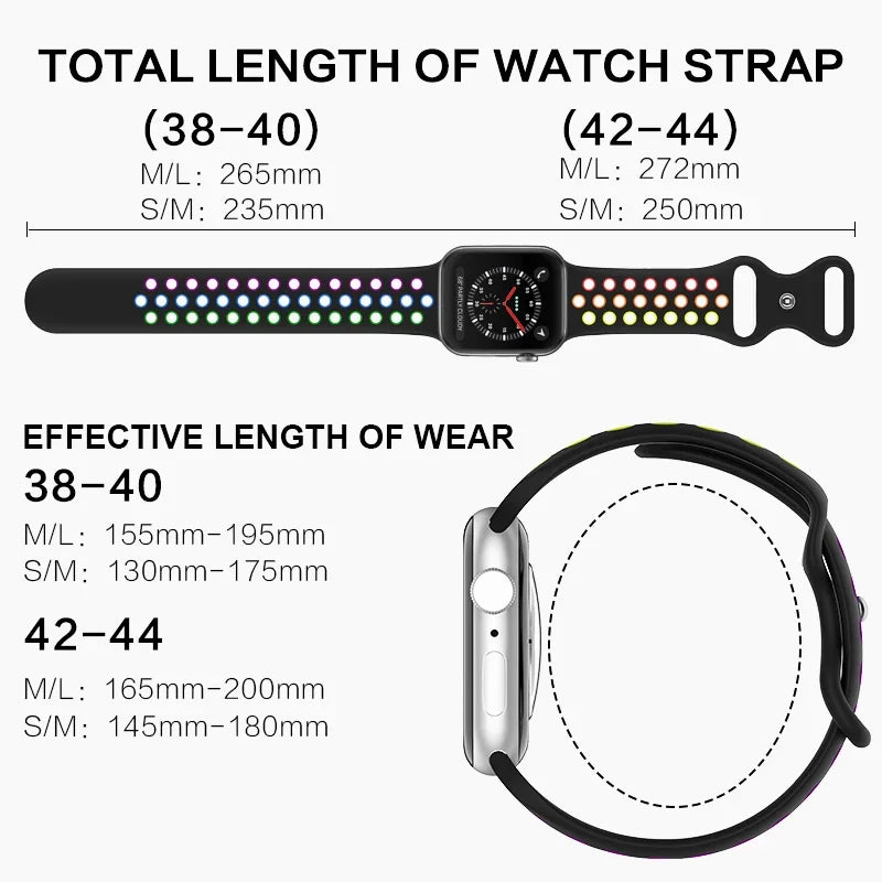 Sport Strap for Apple Watch Ultra 49mm Series 9/8/7 41mm 45mm 42MM Breathable wrist Bracelet iWatch 6 SE 5 4 3 44mm 40mm Band