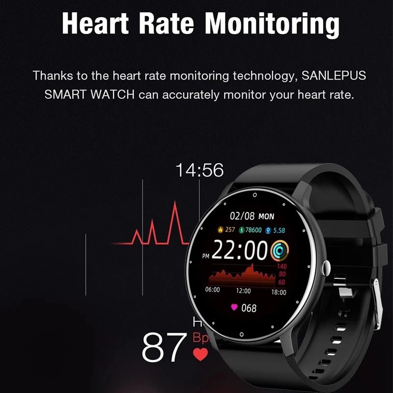 2024 Round Smart Watch Women Men Lady Sport Fitness Smartwatch Sleep Heart Rate Monitor IP67 Waterproof Watches For IOS Android